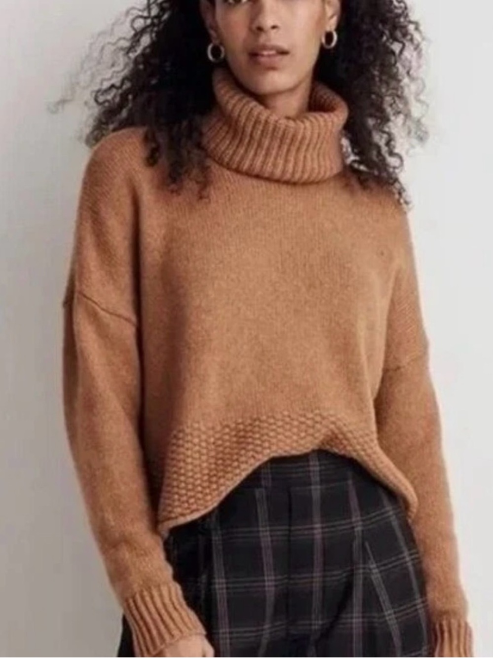 Madewell Sadler Turtleneck Sweater camel Women Size large